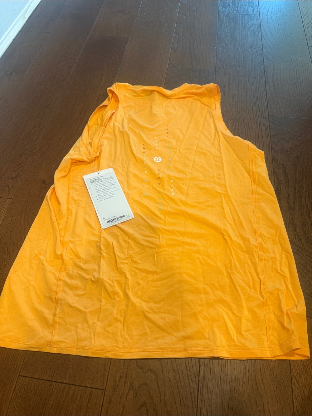 lululemon athletica Bright Orange Sleeveless Workout Tank